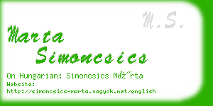 marta simoncsics business card